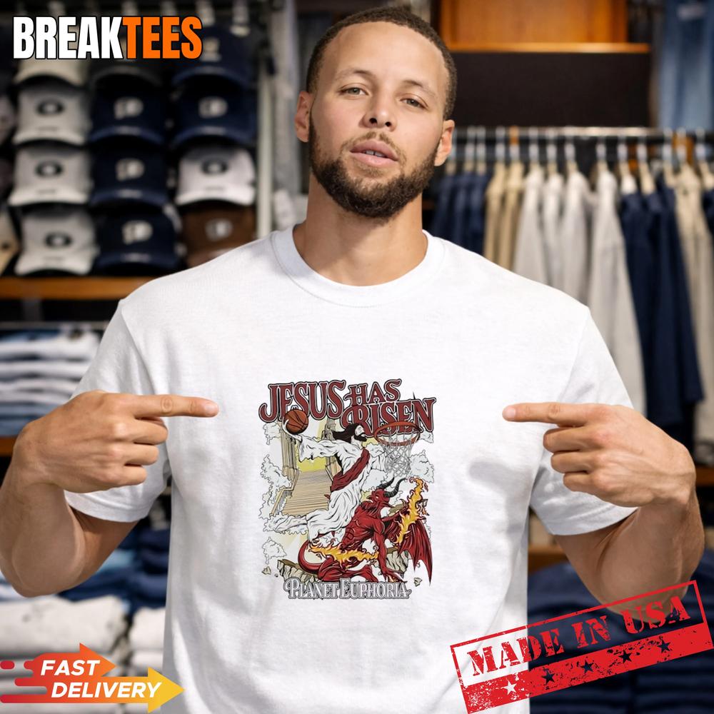 Jesus Has Risen vs Santa Devil Basketball - Adult & Kids T-Shirts, Sweatshirts & Hoodies apparel design preview 1