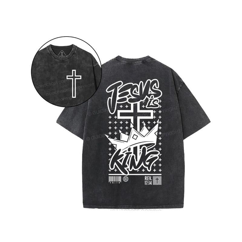 Jesus Is King Comfort Colors Casual Streetstyle Crew - Adult & Kids T-Shirts, Sweatshirts & Hoodies apparel design preview 1