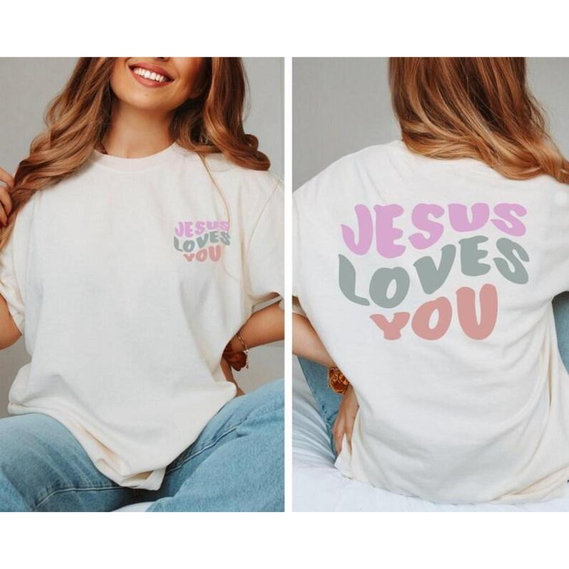 "Jesus Loves You" Christian Relaxed Fit Summer Casual - Adult & Kids T-Shirts, Sweatshirts & Hoodies apparel design preview 1
