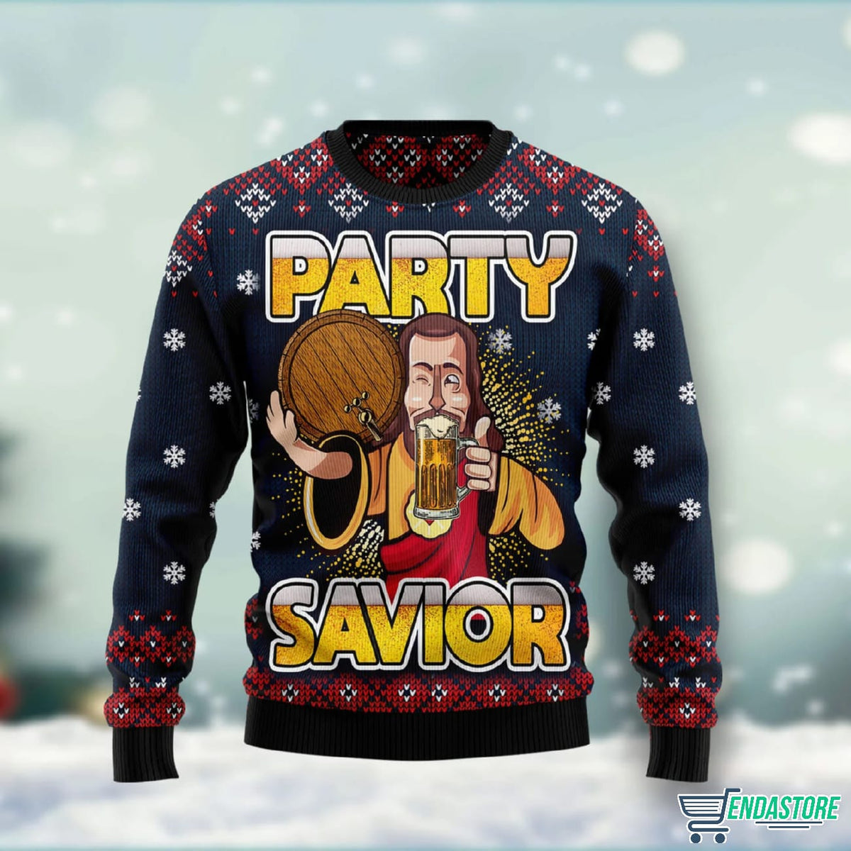 Jesus Party Savior 3D Ugly Christmas Sweater - Holiday Gift product image