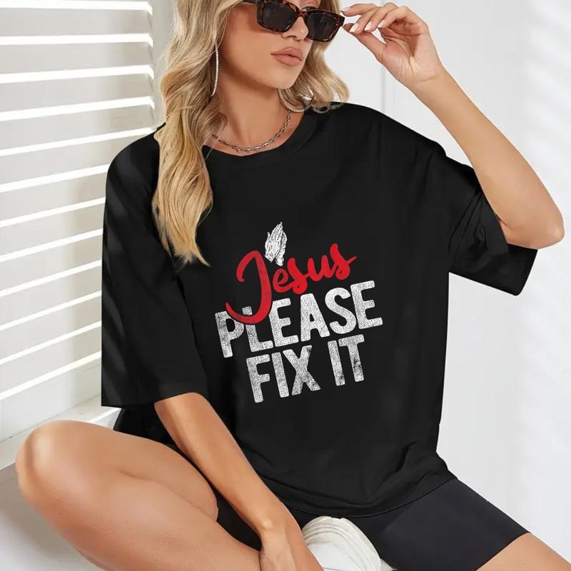 Jesus Please Fix Pure Cotton Casual Street Crew Neck - Adult & Kids T-Shirts, Sweatshirts & Hoodies apparel design preview 1