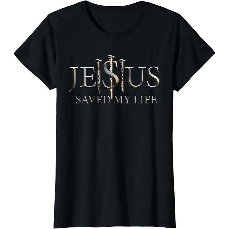 Jesus Saved My Life Christian Religious Believer Made - Adult & Kids T-Shirts, Sweatshirts & Hoodies apparel design preview 1