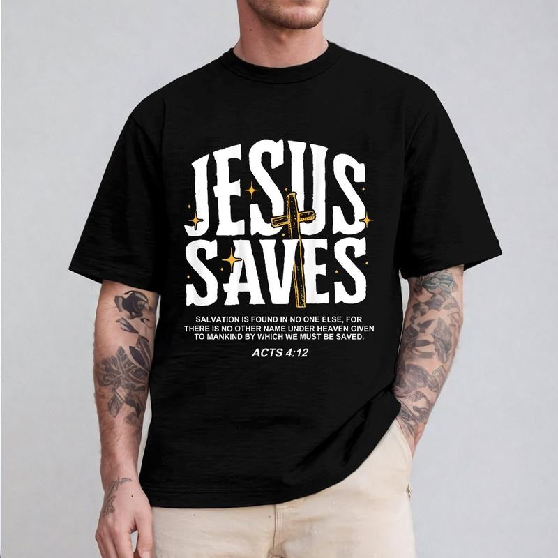 Jesus Saves Pure Cotton Casual Crew Neck Short Sleeve - Adult & Kids T-Shirts, Sweatshirts & Hoodies apparel design preview 1