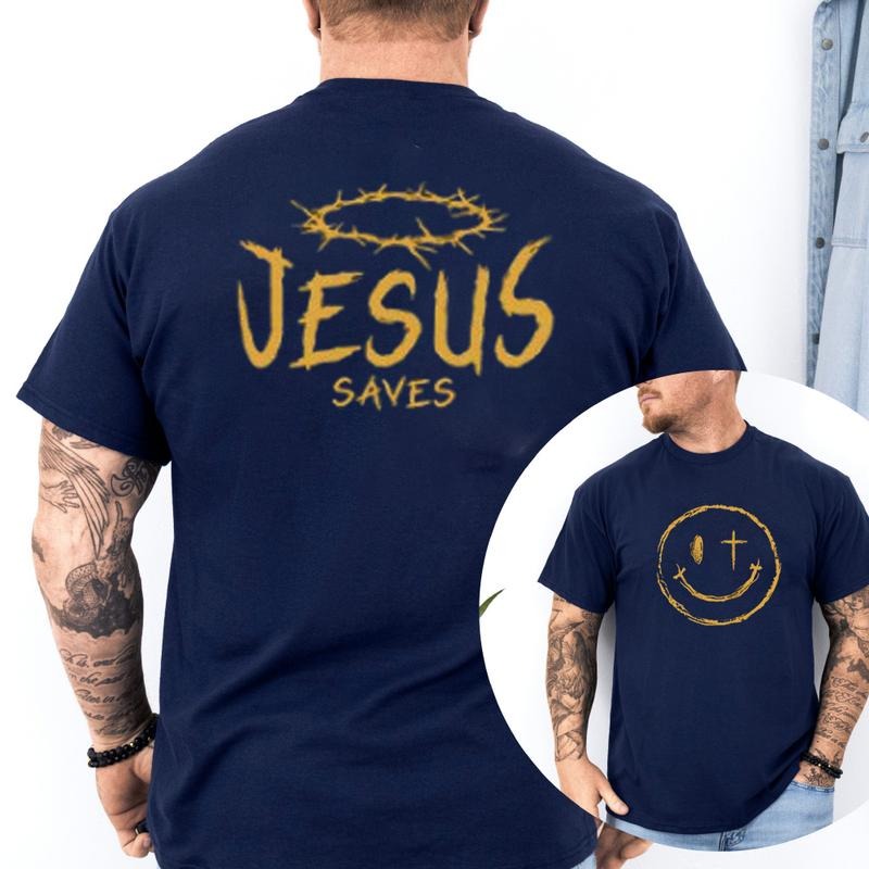 Jesus Saves Pure Cotton Fabric Casual Streetstyle - Adult & Kids T-Shirts, Sweatshirts & Hoodies apparel design preview 1