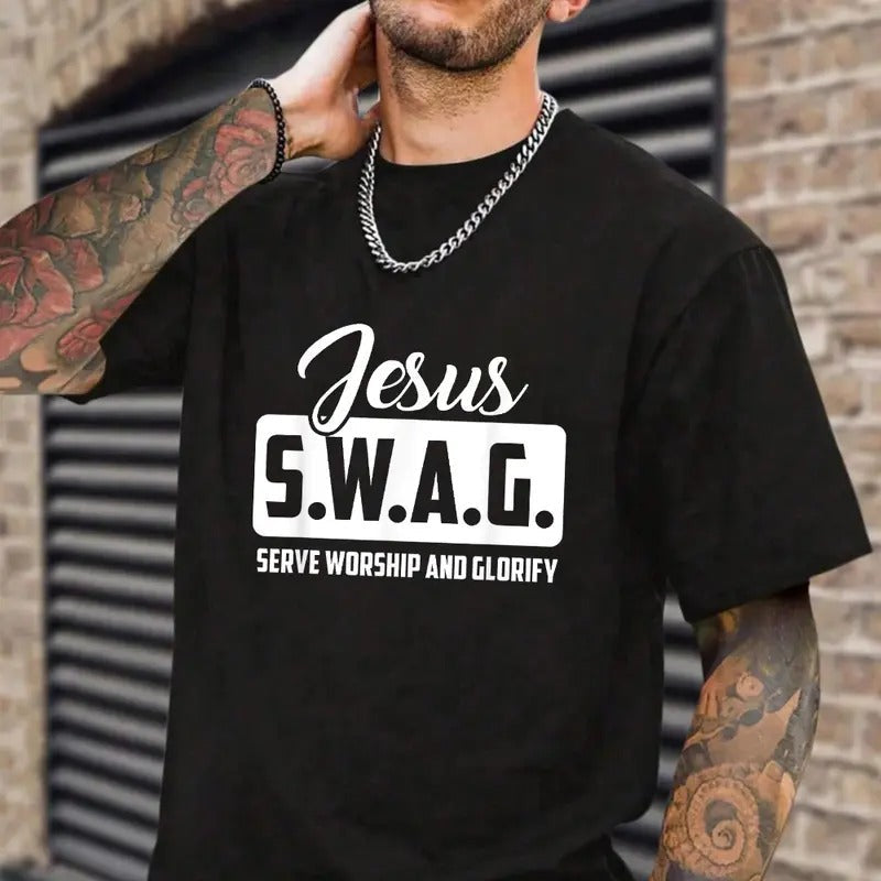 Jesus Swag Serve Worship Glorify Pure Cotton Fabric - Adult & Kids T-Shirts, Sweatshirts & Hoodies apparel design preview 1
