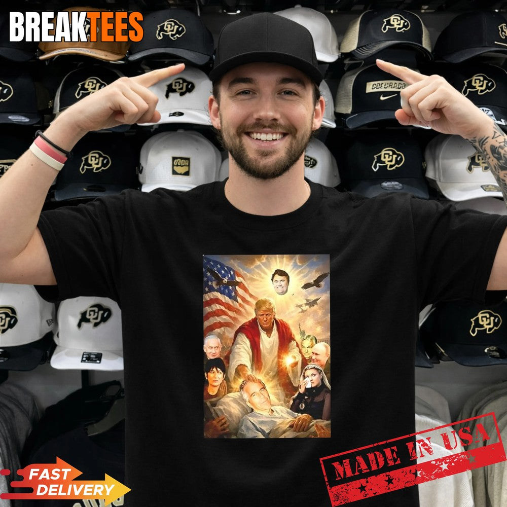Jesus Trump Epstein political sarcastic - Adult & Kids T-Shirts, Sweatshirts & Hoodies apparel design preview 1