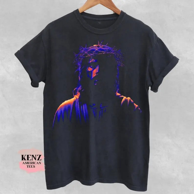 Jesus Vintage 90s Easter Christian Retro Halftone He - Adult & Kids T-Shirts, Sweatshirts & Hoodies apparel design preview 1