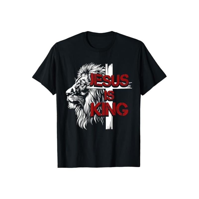 Jesus Is King Lion Cotton Casual Street Crew Neck - Adult & Kids T-Shirts, Sweatshirts & Hoodies apparel design preview 1