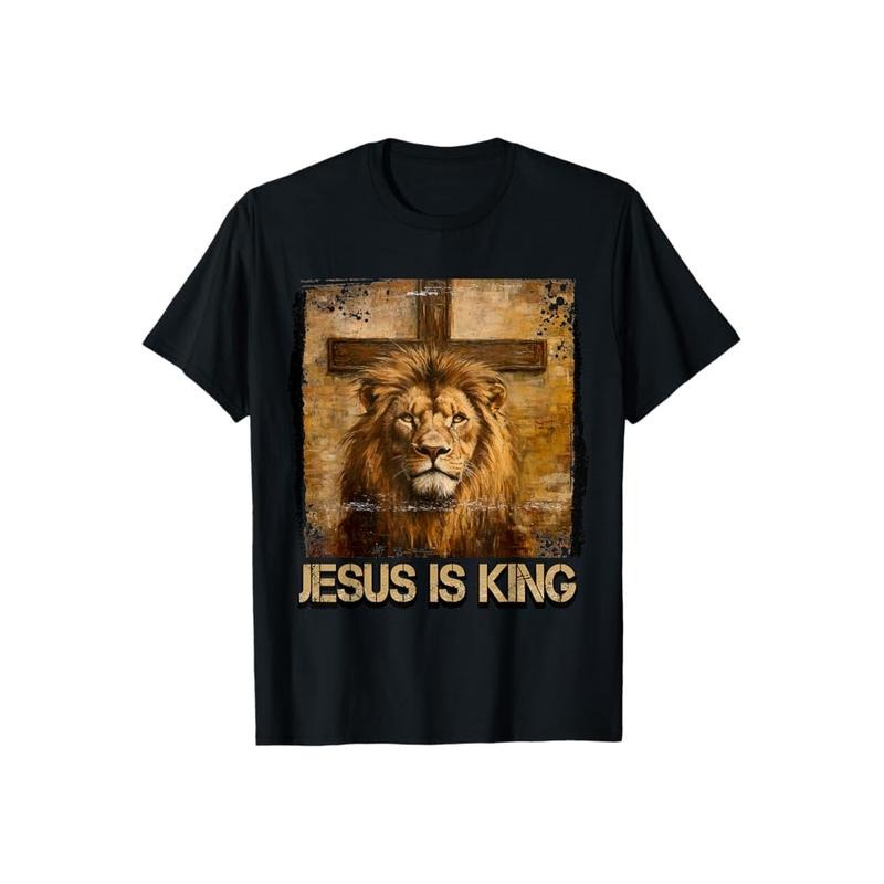 Jesus Is King Lion Cotton Casual Street Crew Neck - Adult & Kids T-Shirts, Sweatshirts & Hoodies apparel design preview 1