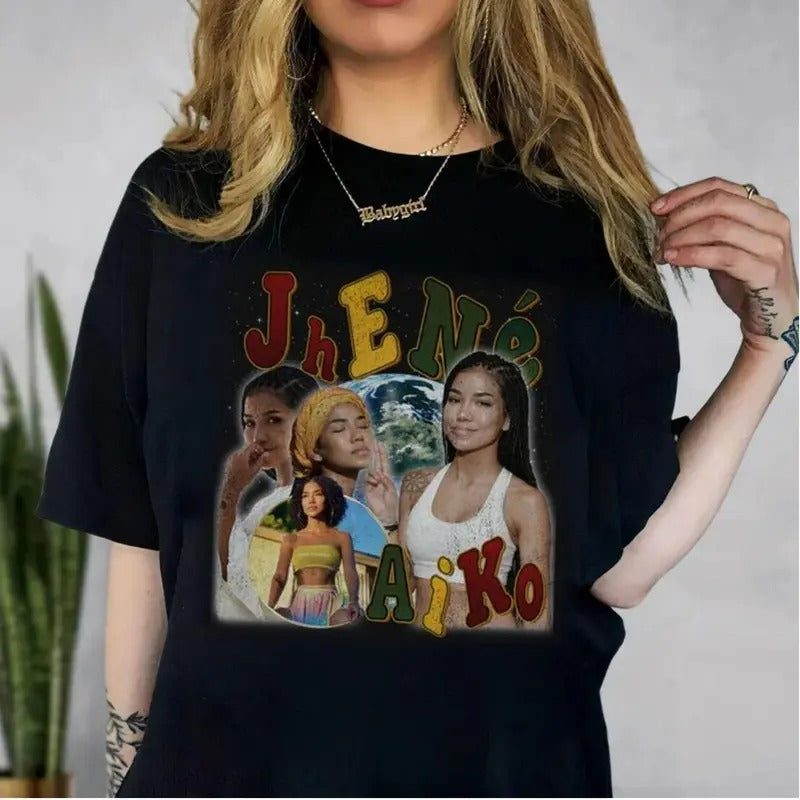 Jhene Aiko Print Short Sleeve Softstyle Vin.Tage 90s - Adult & Kids T-Shirts, Sweatshirts & Hoodies apparel design preview 1