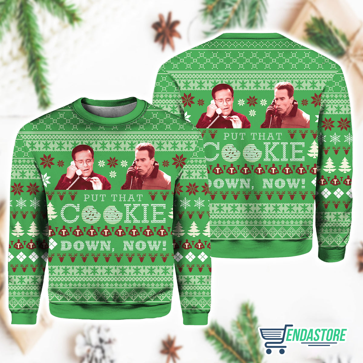 Jingle All The Way Put That Cookie Down Now 3D Ugly Christmas Sweater - Holiday Gift product image