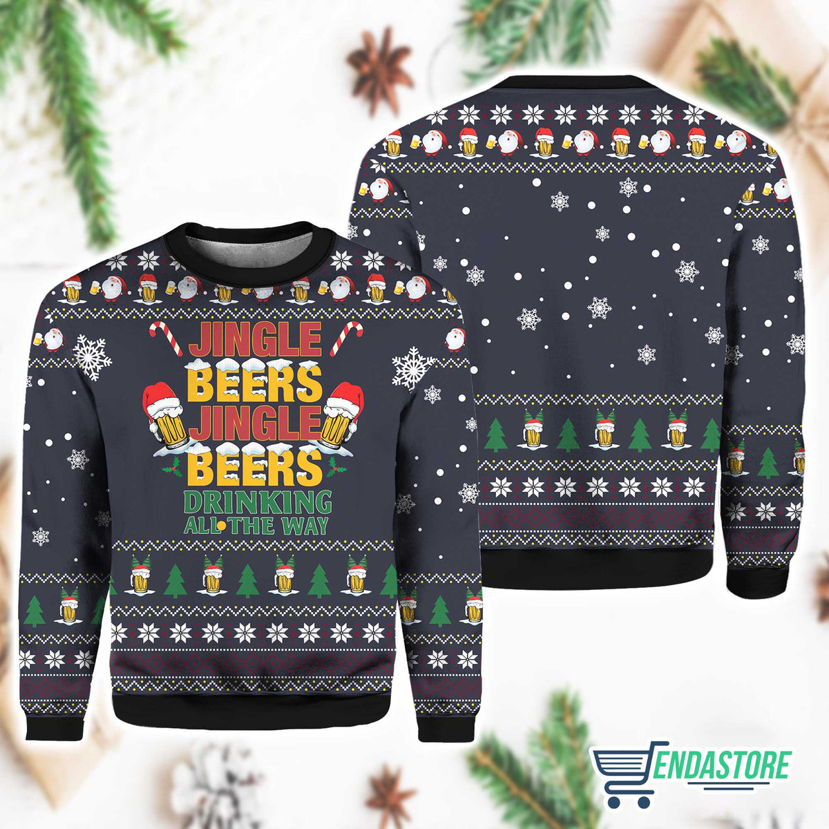 Jingle Beers Drinking All The Ways 3D Ugly Christmas Sweater - Holiday Gift product image 2
