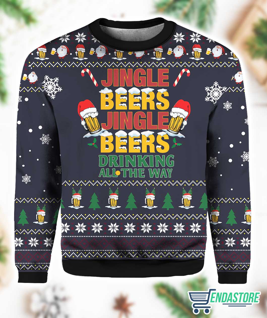 Jingle Beers Drinking All The Ways 3D Ugly Christmas Sweater - Holiday Gift product image 3