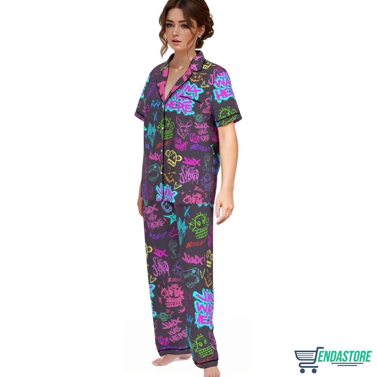 Jinx Graffiti Pajama Set For Women 3D Sweater - Gift Idea product image 4