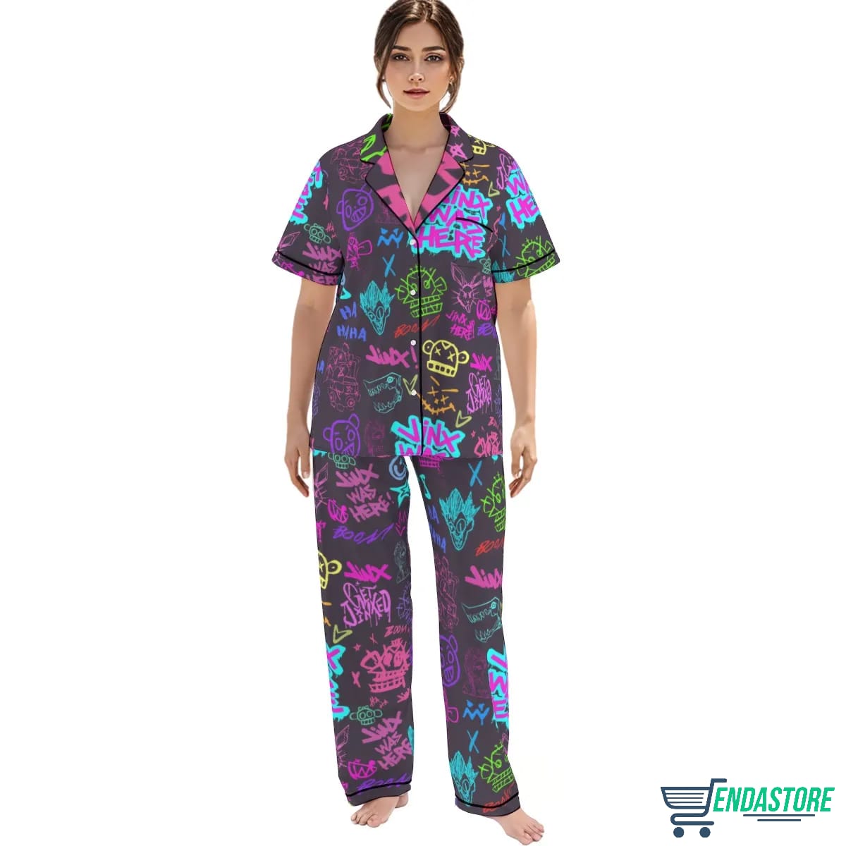 Jinx Graffiti Pajama Set For Women 3D Sweater - Gift Idea product image