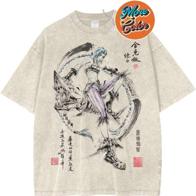 Jinx League Legends LoL Game Anime Vintage Cotton - Adult & Kids T-Shirts, Sweatshirts & Hoodies apparel design preview 1