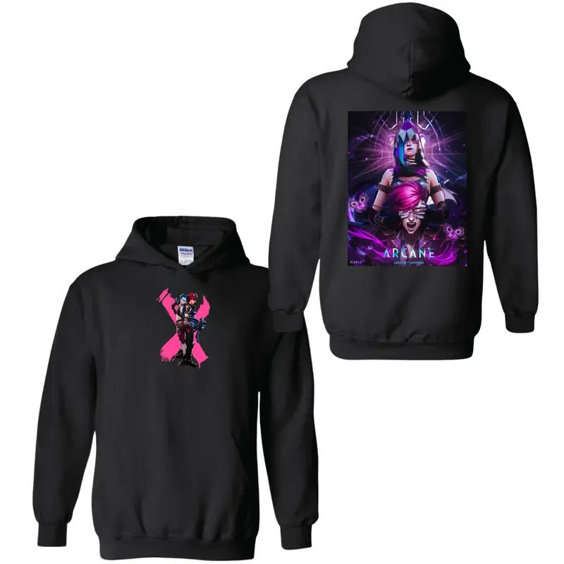 Jinx Vi Arcane 2 Champion League Legends Anime Gaming - Adult & Kids T-Shirts, Sweatshirts & Hoodies apparel design preview 1