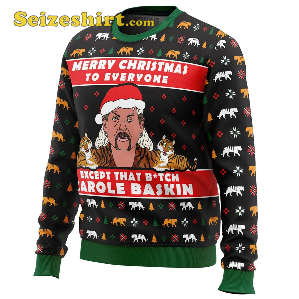 Joe Exotic Tiger King Ugly V Neck Ugly Christmas Sweater - Gift Idea product image 2