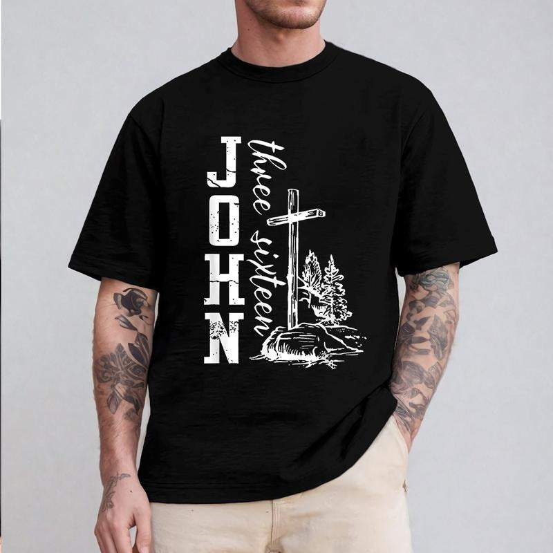 John 3 16 Christian Cross Bible Pure Cotton Casual - Adult & Kids T-Shirts, Sweatshirts & Hoodies apparel design preview 1