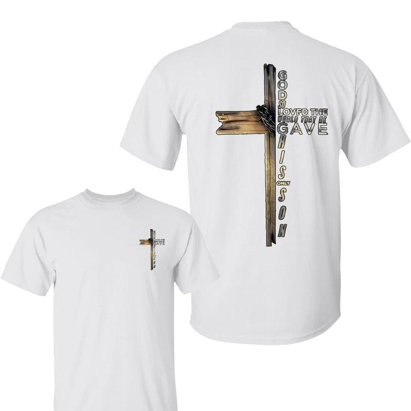 John 316 Cross Easter Inspirational Christian Wooden - Adult & Kids T-Shirts, Sweatshirts & Hoodies apparel design preview 1