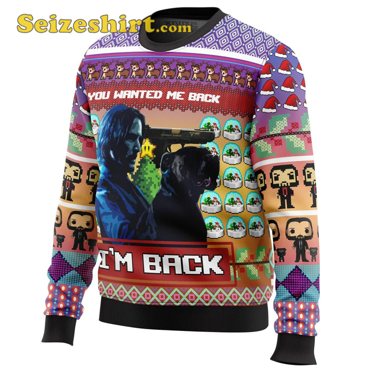 John Wick Ugly V Neck Ugly Christmas Sweater - Gift Idea product image 2