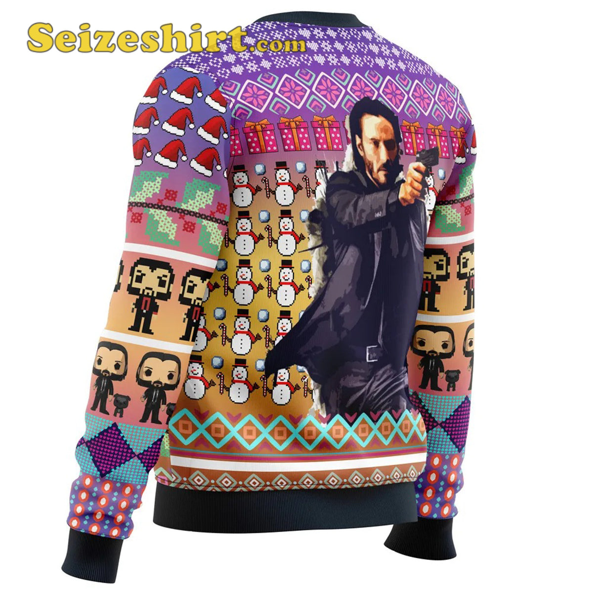 John Wick Ugly V Neck Ugly Christmas Sweater - Gift Idea product image 3