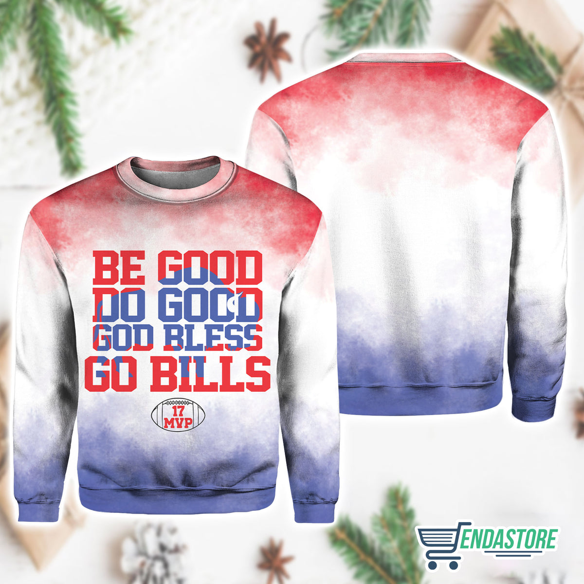 Josh Allen Be Good Do Good Go Bills Tie Dye Sweatshirt 3D Sweater - Gift Idea product image 4