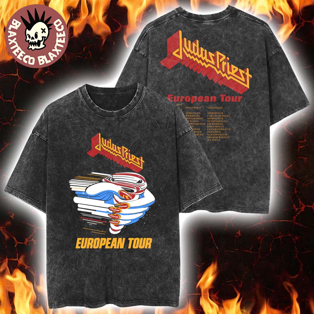 Judas Priest Celebrate 40 Years Of Turbo European - Adult & Kids T-Shirts, Sweatshirts & Hoodies apparel design preview 1