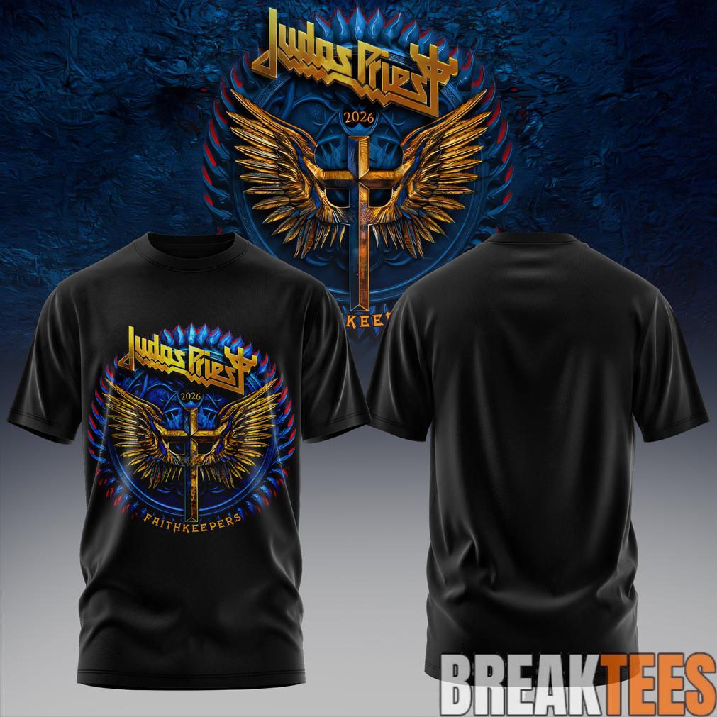 Judas Priest Faithkeepers 2026 Tour Wings Black - Adult & Kids T-Shirts, Sweatshirts & Hoodies apparel design preview 1