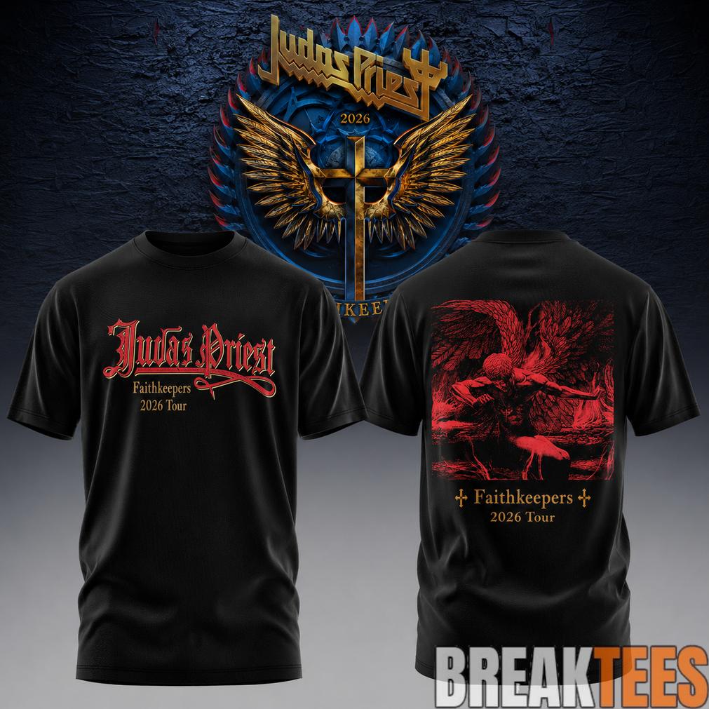 Judas Priest Faithkeepers 2026 Tour Wings Black - Adult & Kids T-Shirts, Sweatshirts & Hoodies apparel design preview 1
