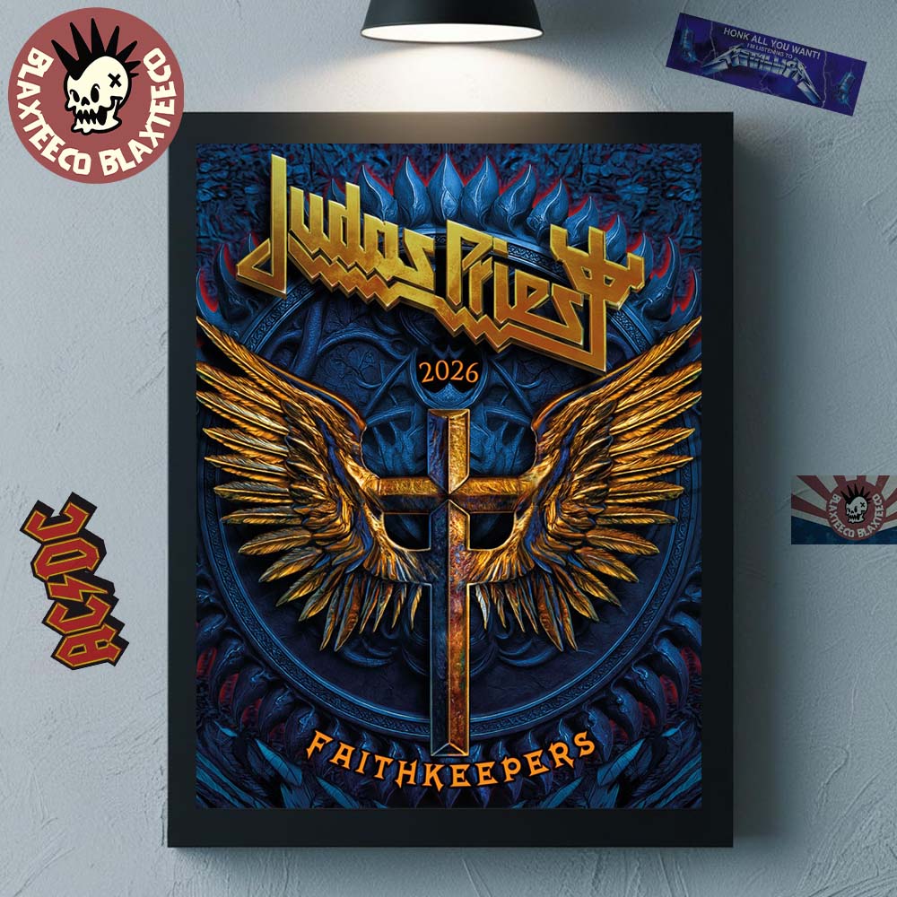 Judas Priest Faithkeepers European Tour 2026 Cover - Adult & Kids T-Shirts, Sweatshirts & Hoodies apparel design preview 1
