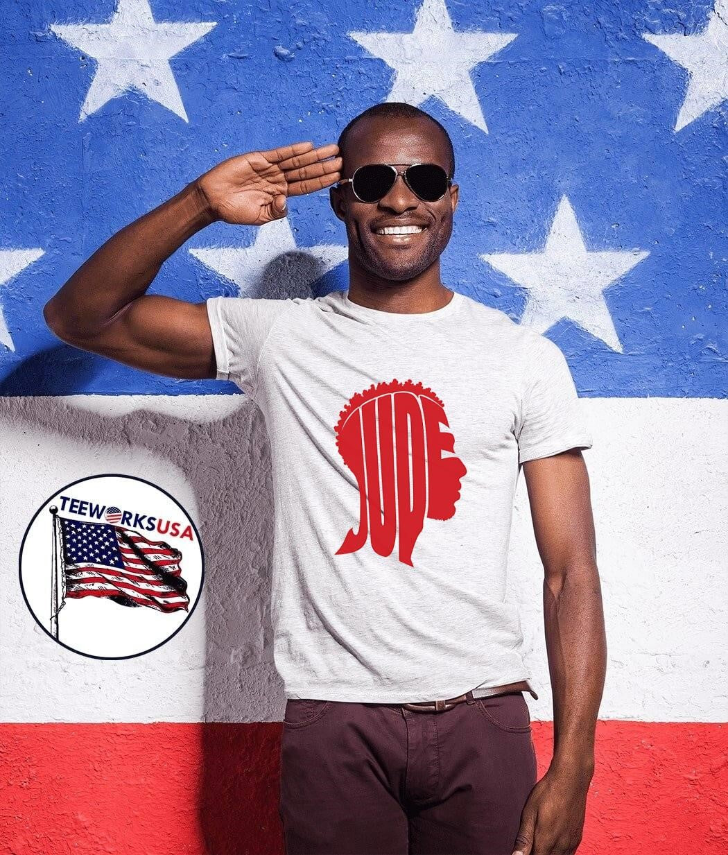 Jude Afro Profile Logo Red - Adult & Kids T-Shirts, Sweatshirts & Hoodies apparel design preview 1