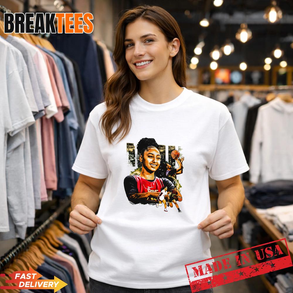 Juju Watkins Basketball Star Vintage Collage Graphic - Adult & Kids T-Shirts, Sweatshirts & Hoodies apparel design preview 1
