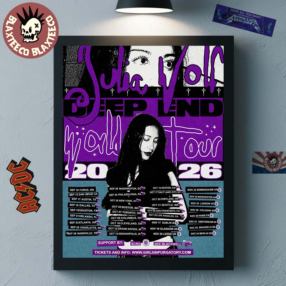 Julia Wolf Deep End World Tour 2026 North America UK - Adult & Kids T-Shirts, Sweatshirts & Hoodies apparel design preview 1