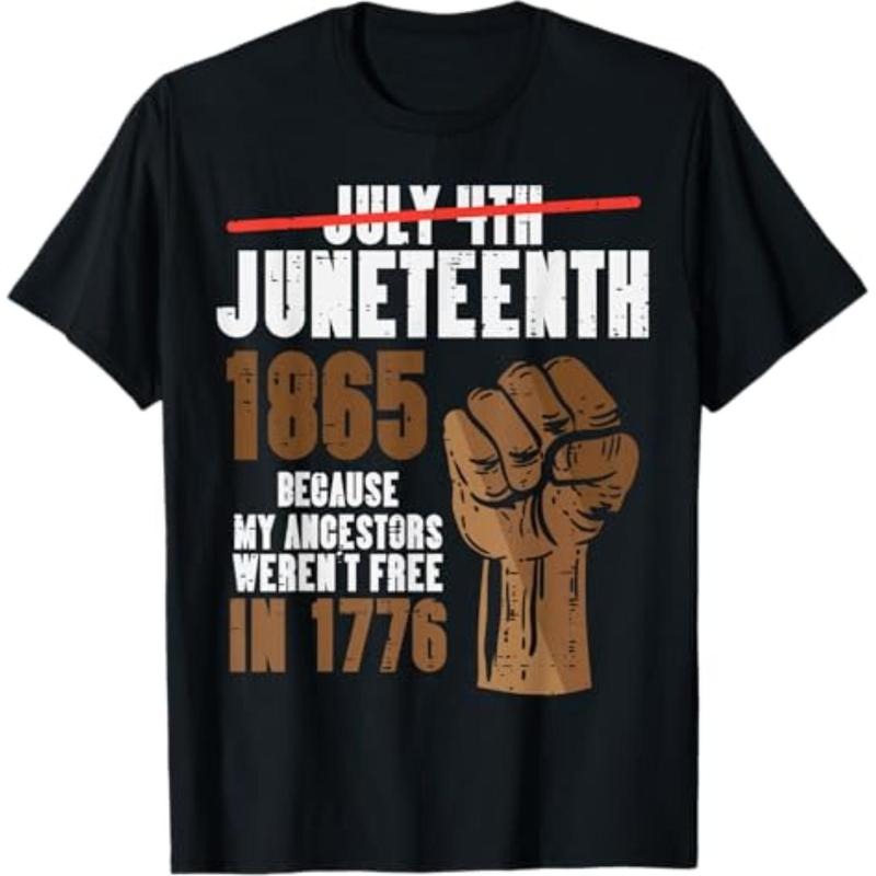 July 4th Juneteenth 1865 Black Fist June 19th - Adult & Kids T-Shirts, Sweatshirts & Hoodies apparel design preview 1
