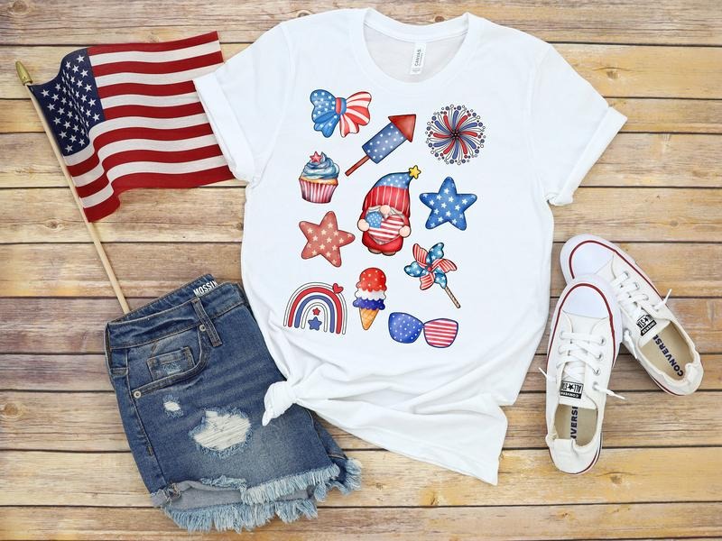 July 4th Usa Flag Stars Stripes Independence Day - Adult & Kids T-Shirts, Sweatshirts & Hoodies apparel design preview 1