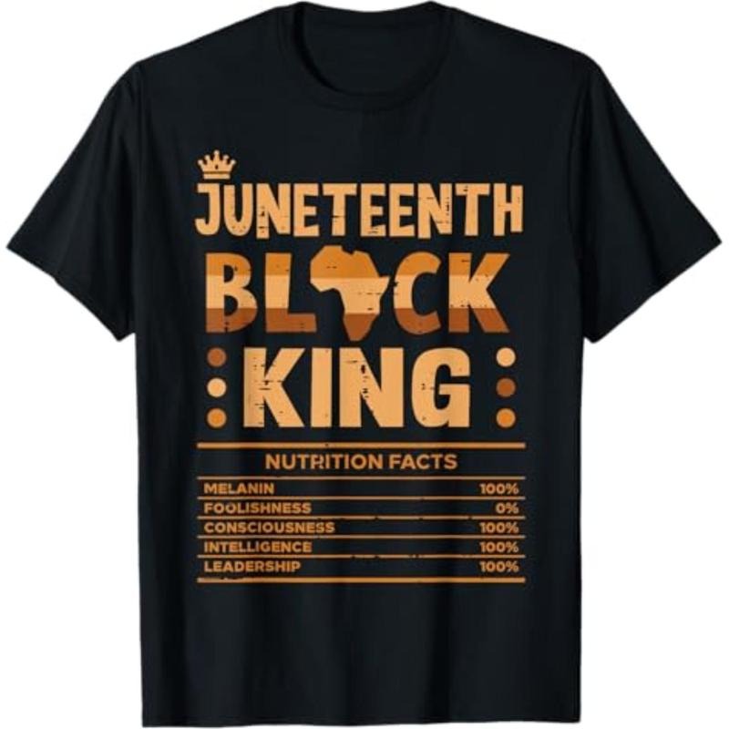 Juneteenth Black King Nutrition Facts Melanin - Adult & Kids T-Shirts, Sweatshirts & Hoodies apparel design preview 1