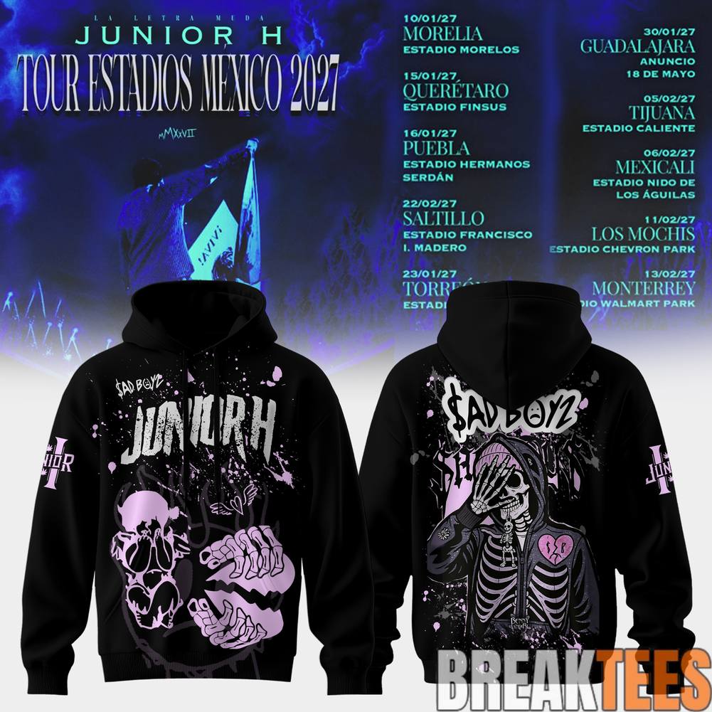 Junior H Sad Boyz Tour Estadios Mexico 2027 - Adult & Kids T-Shirts, Sweatshirts & Hoodies apparel design preview 1