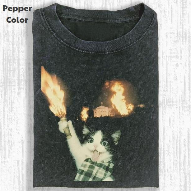 Just Chill Girl Vintage Rebellious Cat Animal Meme - Adult & Kids T-Shirts, Sweatshirts & Hoodies apparel design preview 1