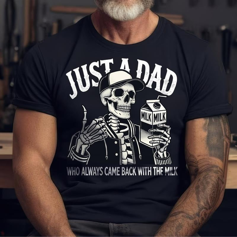 Just Dad Who Always Came Back Milk Casual Crew Neck - Adult & Kids T-Shirts, Sweatshirts & Hoodies apparel design preview 1