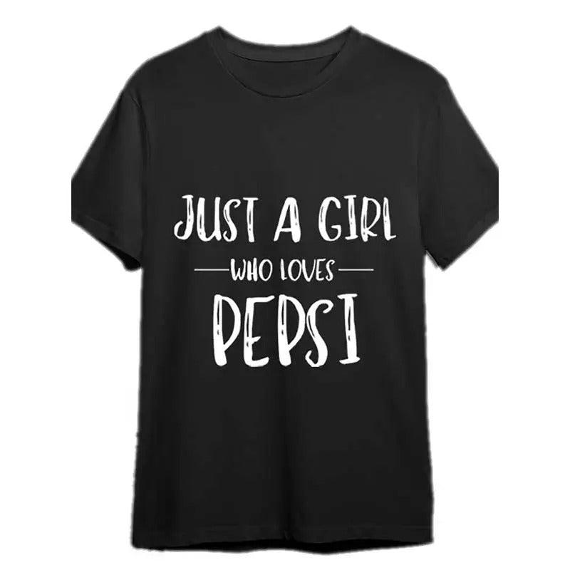 Just Girl Who Loves Pepsi Funny Short Sleeve Black PR - Adult & Kids T-Shirts, Sweatshirts & Hoodies apparel design preview 1