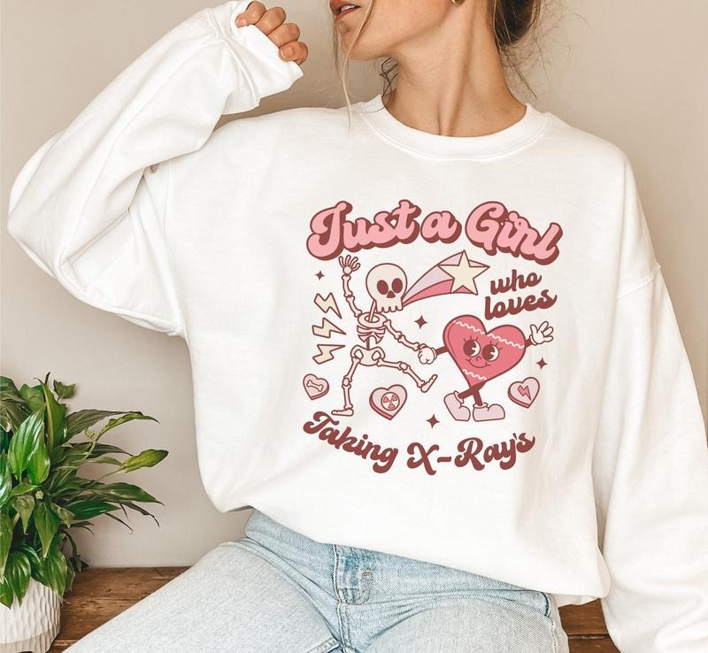 Just Girl Who Loves X Rays Skeleton Rad Tech - Adult & Kids T-Shirts, Sweatshirts & Hoodies apparel design preview 1