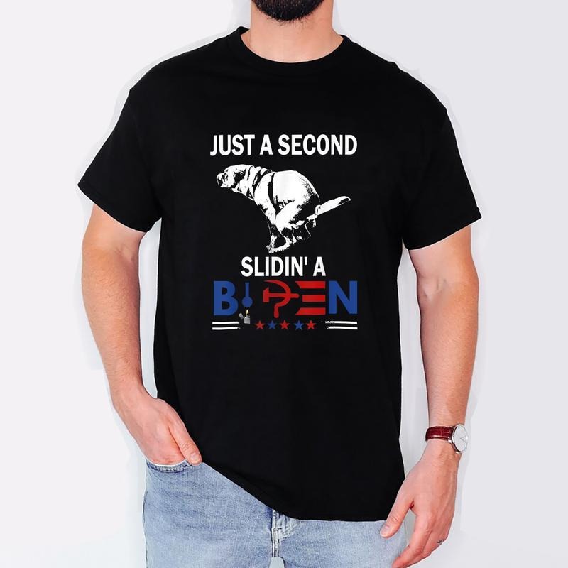 Just Second Slidin' B1den Trending 2024 - Adult & Kids T-Shirts, Sweatshirts & Hoodies apparel design preview 1