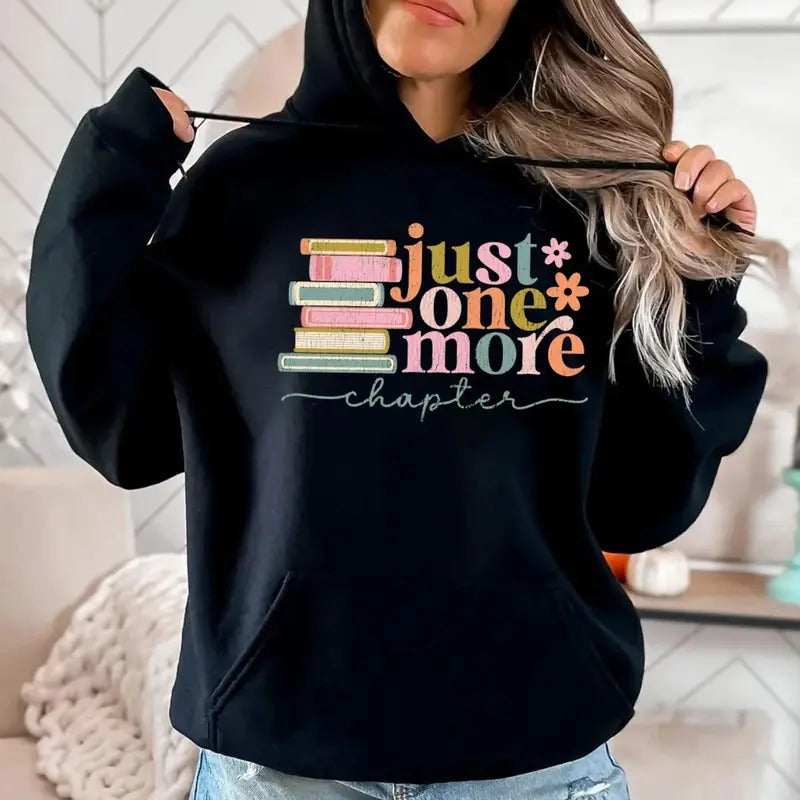 Just One More Chapter Book Lover Reading Bookish - Adult & Kids T-Shirts, Sweatshirts & Hoodies apparel design preview 1