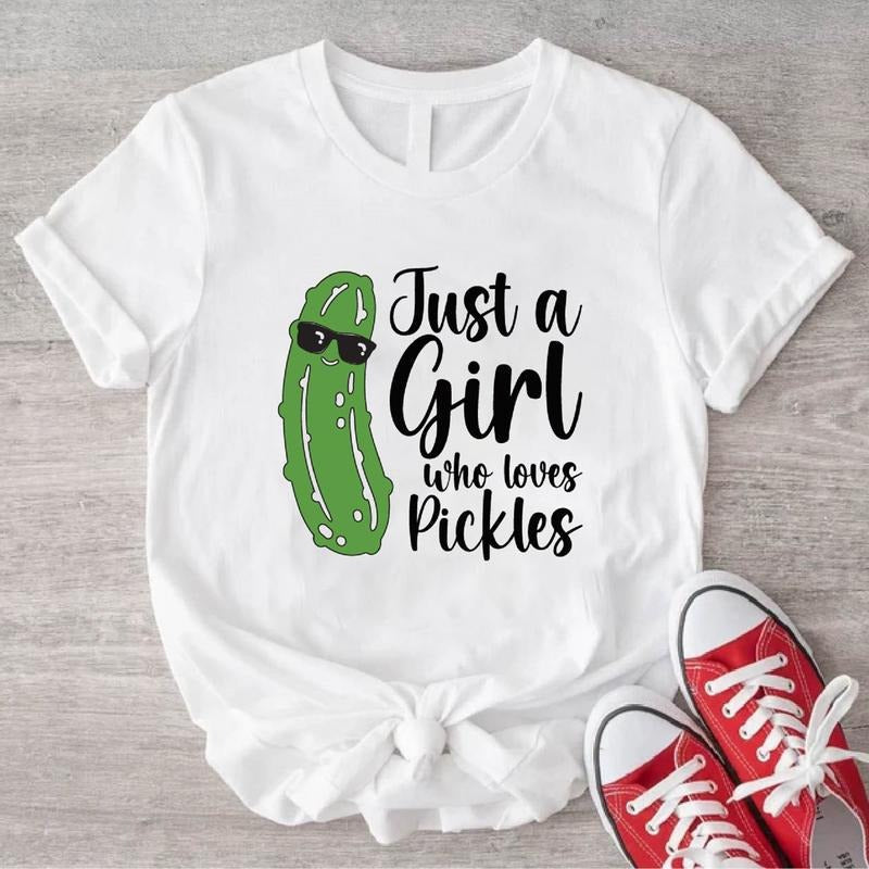 Just Girl Who Loves Pickles Lover Pickle Woman - Adult & Kids T-Shirts, Sweatshirts & Hoodies apparel design preview 1