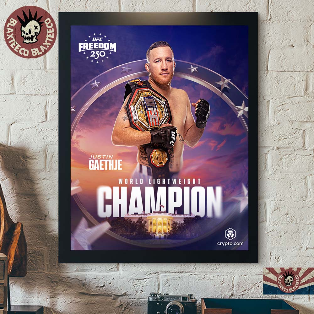 Justin Gaethje UFC Freedom 250 World Lightweight - Adult & Kids T-Shirts, Sweatshirts & Hoodies apparel design preview 1