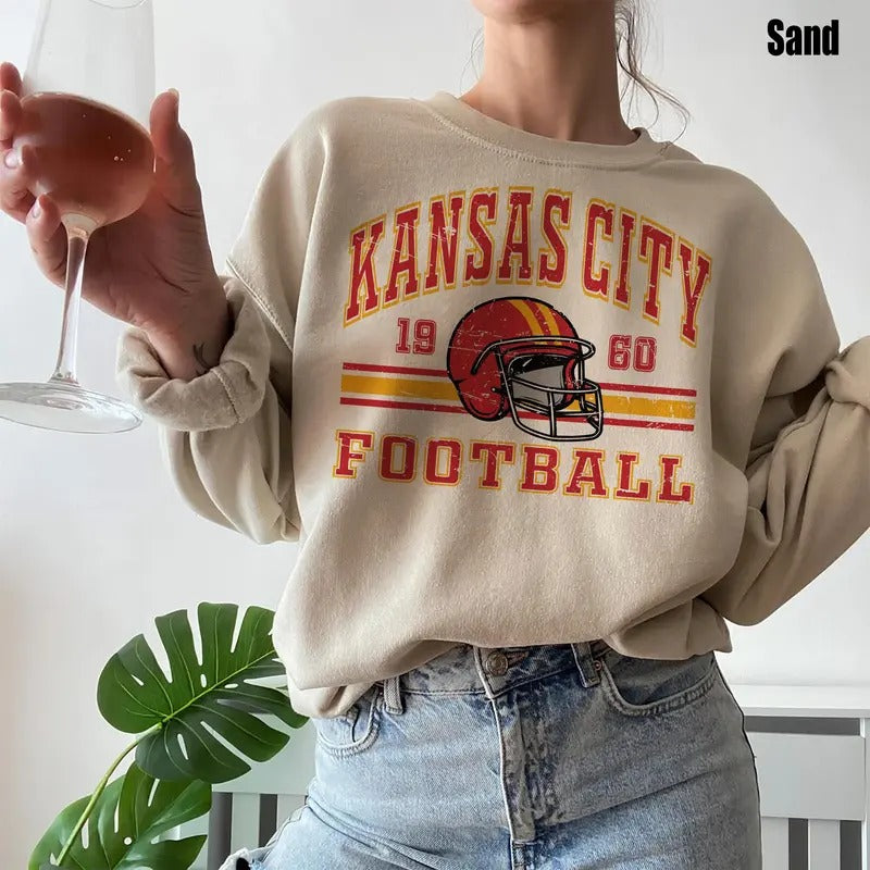 KCC Football Vintage Chi.E.Fs K..Ns.As City Chi.E..S - Adult & Kids T-Shirts, Sweatshirts & Hoodies apparel design preview 1