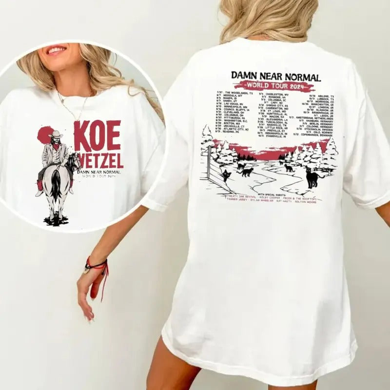 K0e Wettzel Damn Near Normal World Tour 2024 Fan - Adult & Kids T-Shirts, Sweatshirts & Hoodies apparel design preview 1