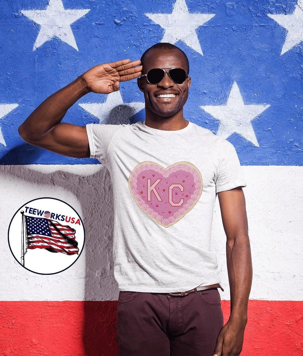 KC heart shape frosting decoration birthday party - Adult & Kids T-Shirts, Sweatshirts & Hoodies apparel design preview 1