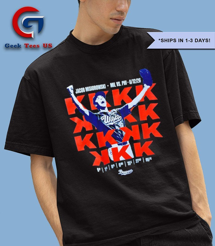 KKKKK Jacob Misiorowski Milwaukee Brewers 2026 - Adult & Kids T-Shirts, Sweatshirts & Hoodies apparel design preview 1